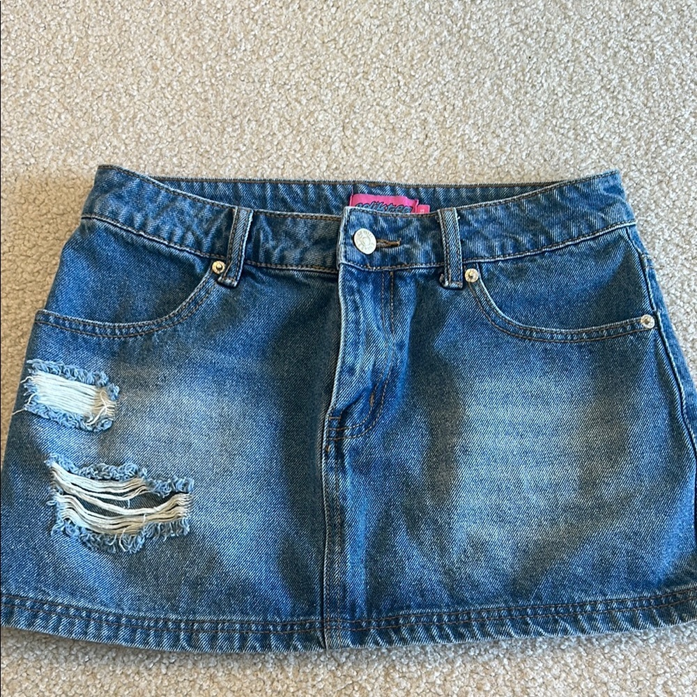 Edikted Denim Mini Skirt